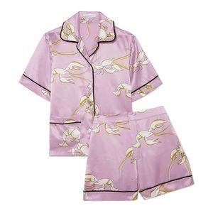 Olivia von Halle Lilac Floral Pajama Set
